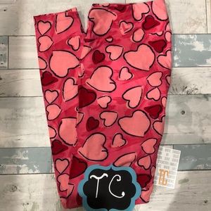 LuLaRoe Valentines Day Heart Leggings TC